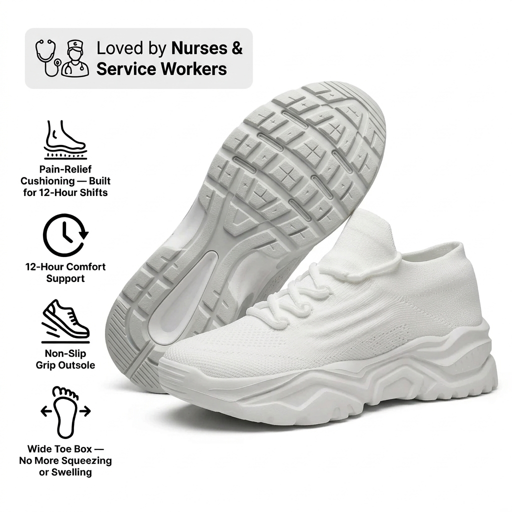 Selovra™ Pro — 12-Hour Shift Shoes for All-Day Foot, Knee & Back Pain Relief