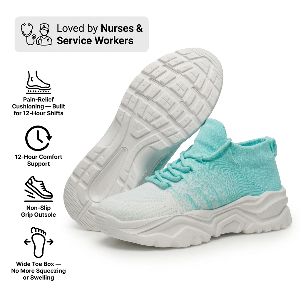 Selovra™ Pro — 12-Hour Shift Shoes for All-Day Foot, Knee & Back Pain Relief